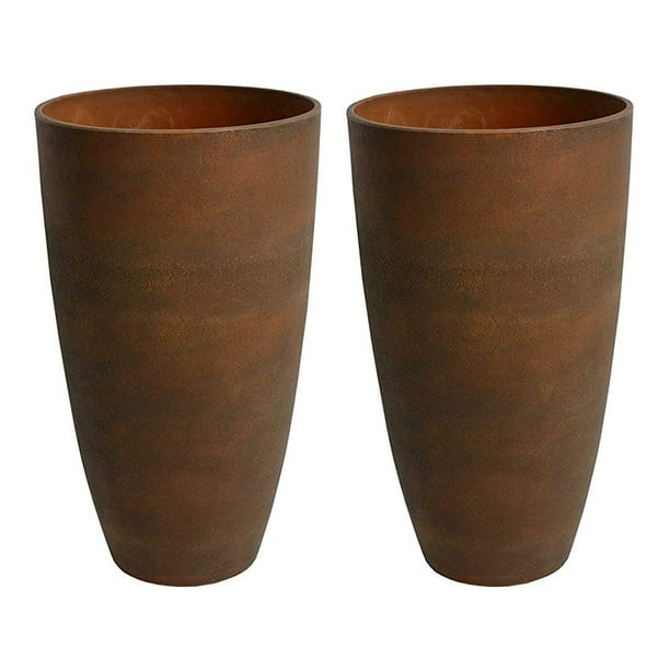 Algreen 43729 Acerra Weather Resistant Recycled Composite Vase Planter Pot 12 x 12 x 20 Inches 2 Pack Rust Algreen 43729 Acerra Weather Resistant Recycled Composite Vase Planter Pot 12 x 12 x 20 Inches 2 Pack Rust